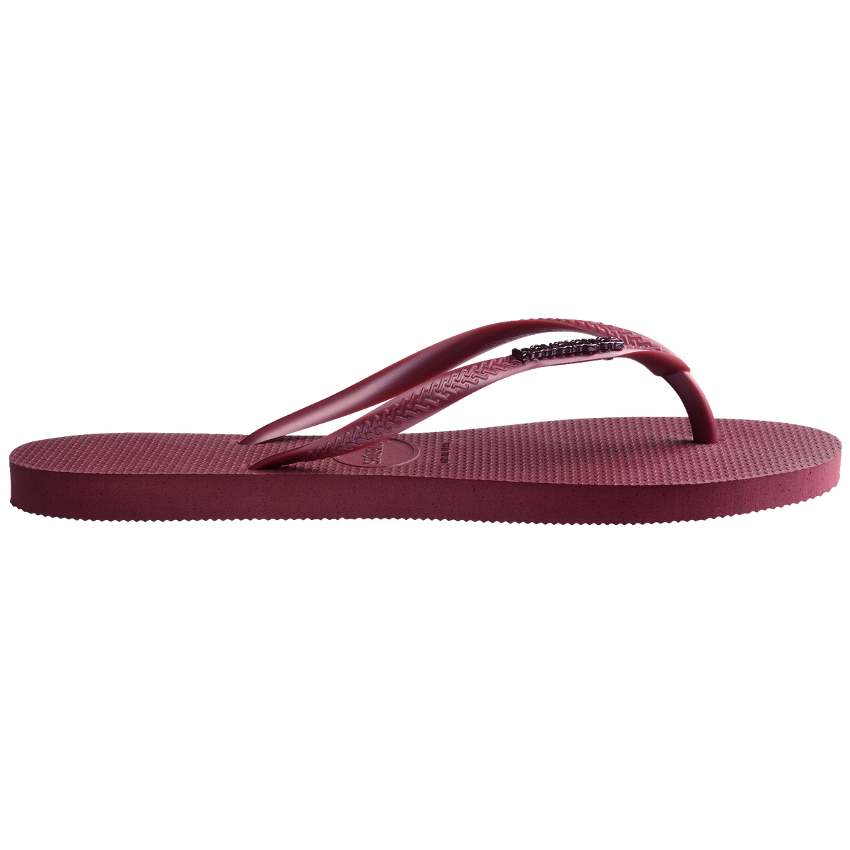 Women's Slim Logo Metallic Flip Flops - Amaranth