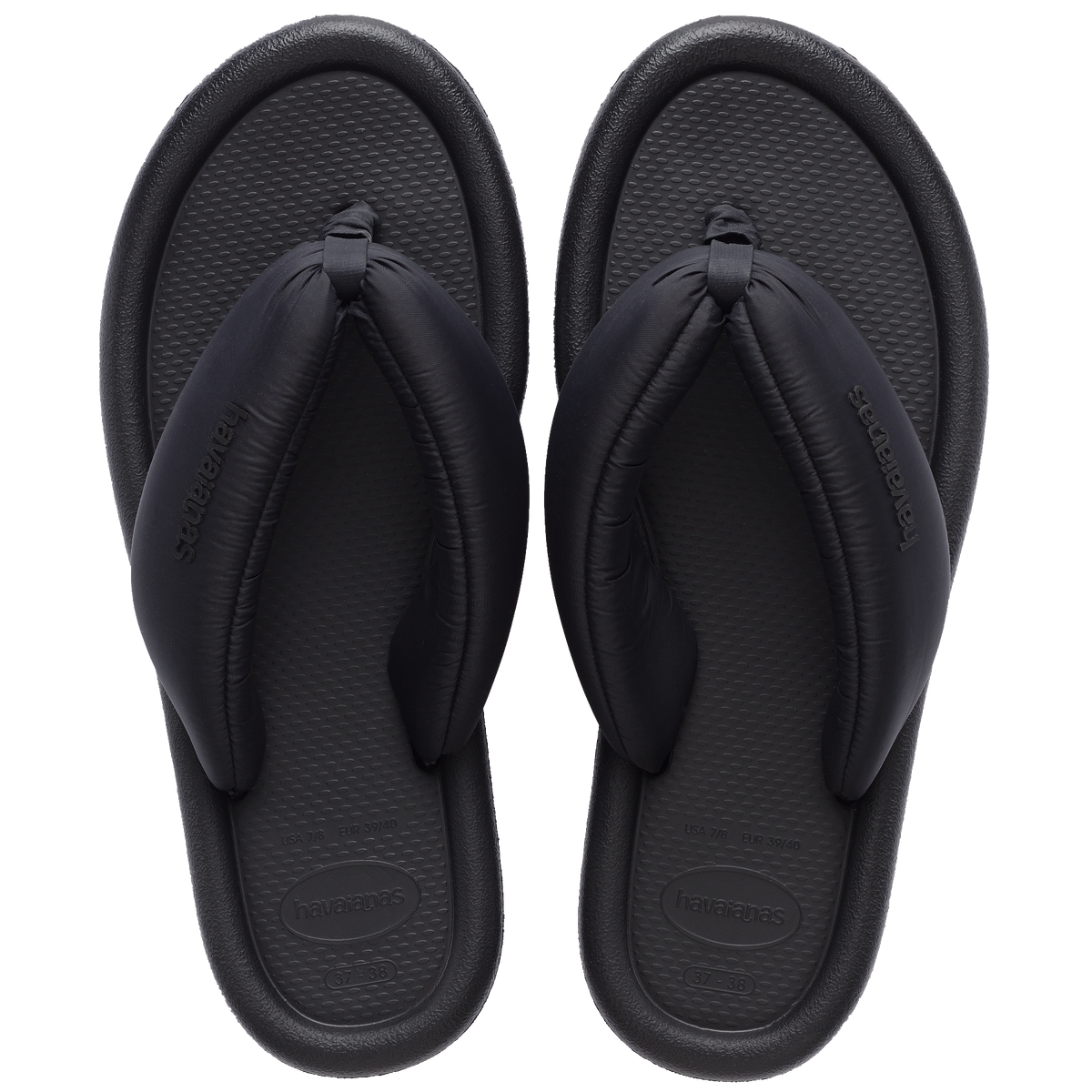 Women's Maxi Puffed Flip Flops - BLACK